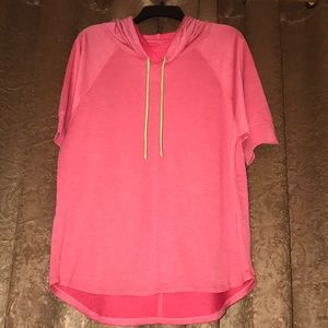 Hooded athletic short sleeve top